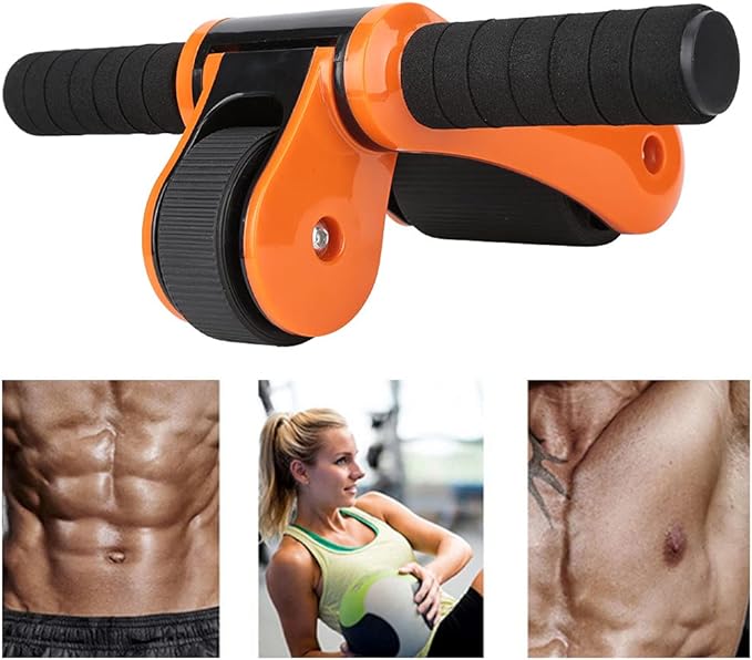 2 Wheels Ab Roller Wheel Abdominal Exerciser with Knee Pad Home Fitness Equipment