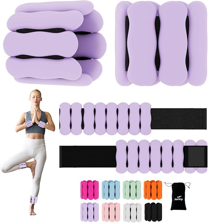 Wrist Ankle Weights for Women Men, Leg Arm Wrist Weights Bangles 1lb*2 2lb*2 Wearable Weights Pilates Weighted Bracelet for Strength Training Walking Swimming Yoga Physical Therapy