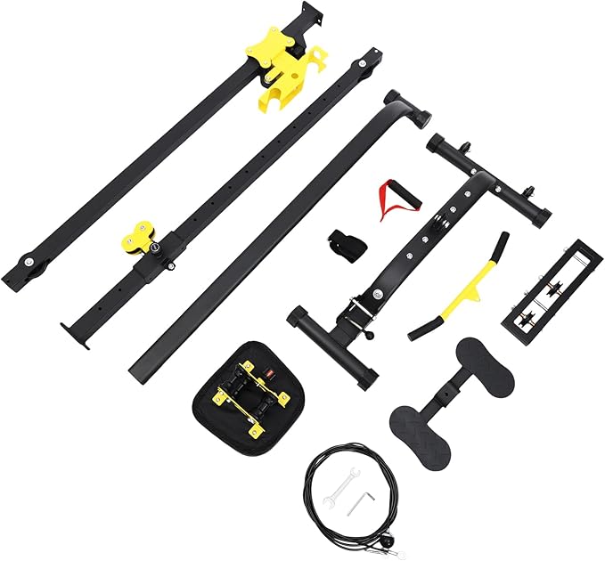 Foldable Rowing Machine & LAT Pull Down Machine 2-in-1, Multi-Function Home Gym Equipment with 19 Workouts, Max 220lbs,Compact for Small Spaces