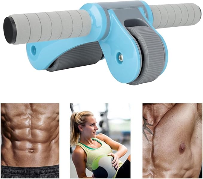 2 Wheels Ab Roller Wheel Abdominal Exerciser with Knee Pad Home Fitness Equipment