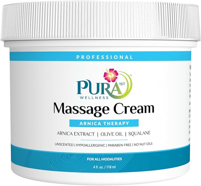 Arnica Therapy 4 Fl oz Massage Cream, Arnica Extract, Professional, Massage Therapy, Deep Tissue, Unscented, Hypoallergenic, Natural Ingredients, Skin Hydrating, Moisturizing, Muscle Relief