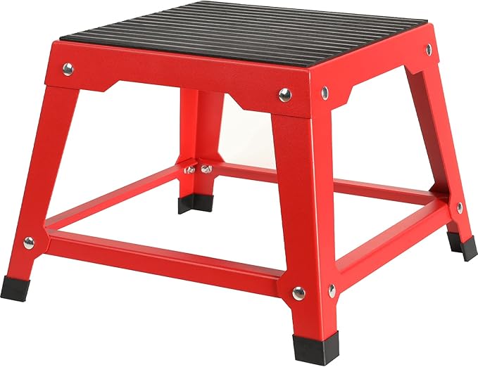 12 Inch Plyometric Platform Box Red Step Up Box Exercise Jump Box Gym Step Up Platform Fitness Jump Box Step Stool Exercise Jumping Box Step Stool Workout Exercise Fit Training