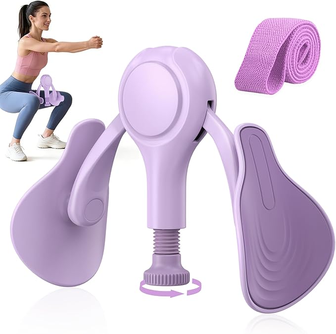 Pelvic Floor Exercise Devices 15-70 LB Adjustable Pelvic Floor Trainer Women Men, Kegel Exercise Equipment Inner Thigh Exerciser for Postpartum Recovery, Thigh and Pelvic Trainer with Band