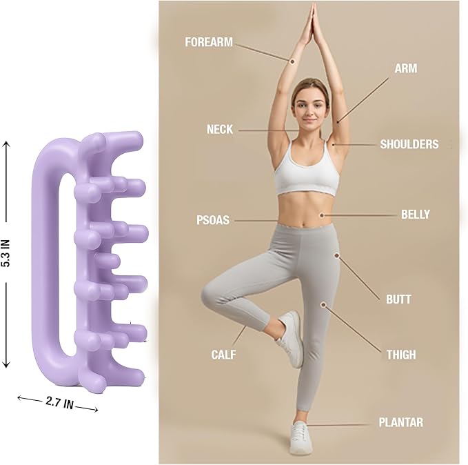 Fascia Massage Tool Trigger Point Massage Tools Anti Blaster for Cellulite Massager Tool Reaching Deep Myofascial Tissue Throughout The Body Release Muscle Knot Reduction (Soft Purple)