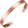 Earth Therapy Pure Copper Shiny Minimalist Bracelet – Adustable Unisex Sport Band with Ultra Strength Magnets