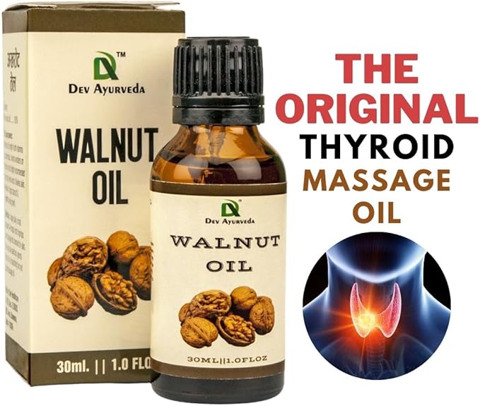 Walnut Oil 100% Cold Pressed 30mL.(Pack of Two 30ML X2 =60ML) The Original Thyroid Massage Oil