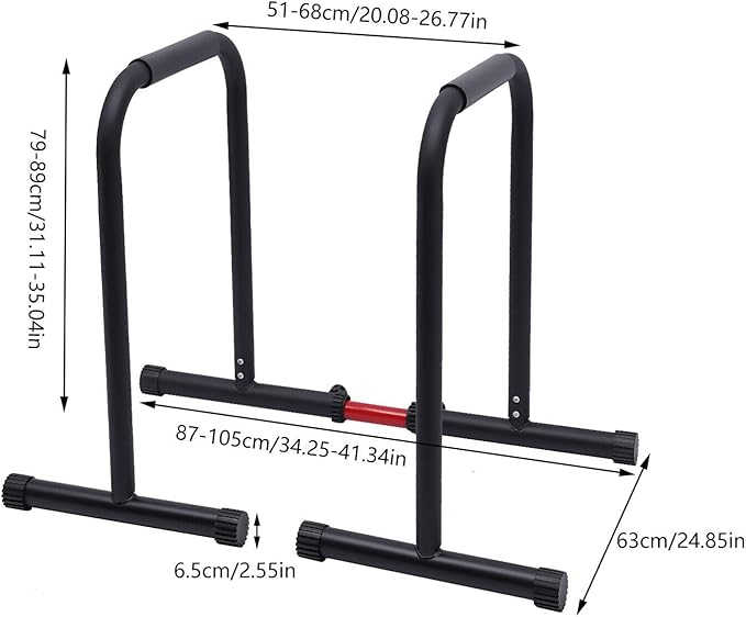 440lbs Adjustable Dip Bar, Heavy Duty Calisthenics Dip Station with Adjustable Parallel Dip Bars, Home Dip Stand Body Press Bar Parallel Bars Dip Equipment for Calisthenics, Strength Training