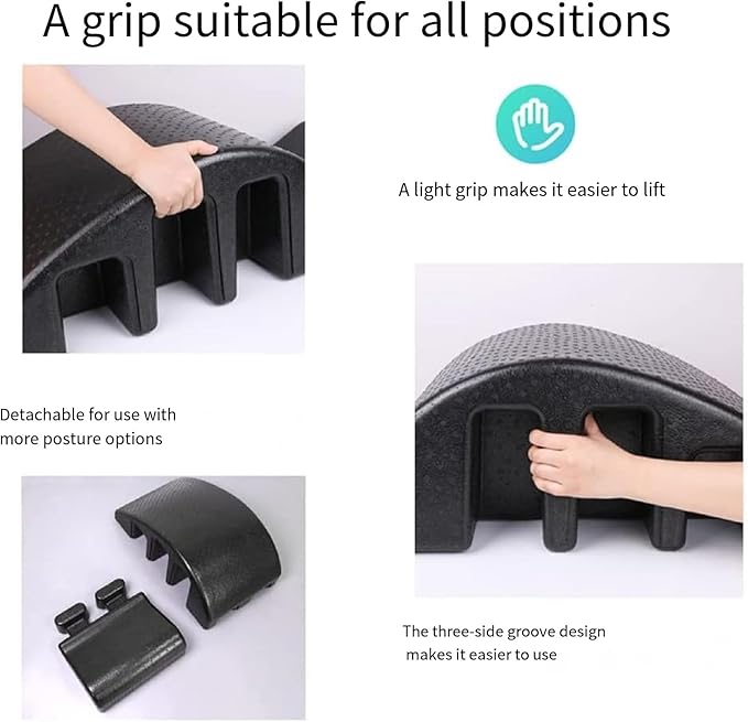 Spine Corrector Pilates Yoga Wedge Massage Table - Detachable EPP Arc Foam for Back Pain Relief, Spine Health, Core Strengthening and Stretching
