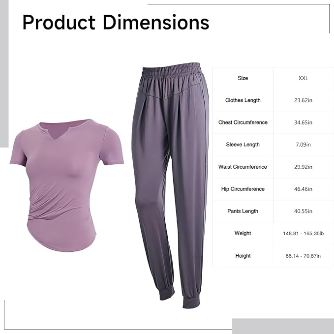 Two-Piece Pilates Set For Women, Xxl (135-150 Lb), Breathable, Stretchy Polyester-Spandex, Comfortable For Sports And Casual Wear