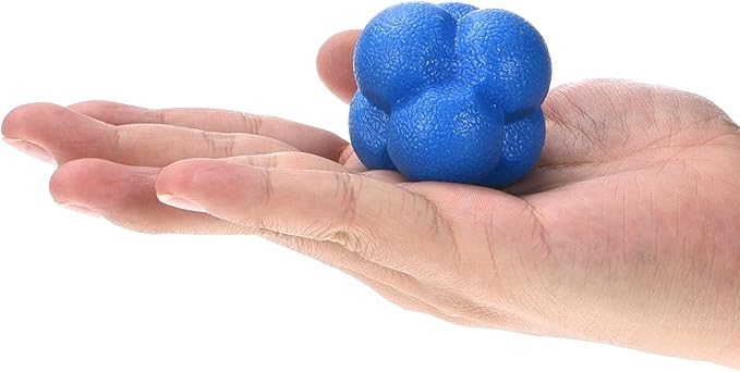 4 Pack Reaction Ball - TPR High Difficulty Agility Training Ball Apply to Sports Exercise Daily Use (Blue)