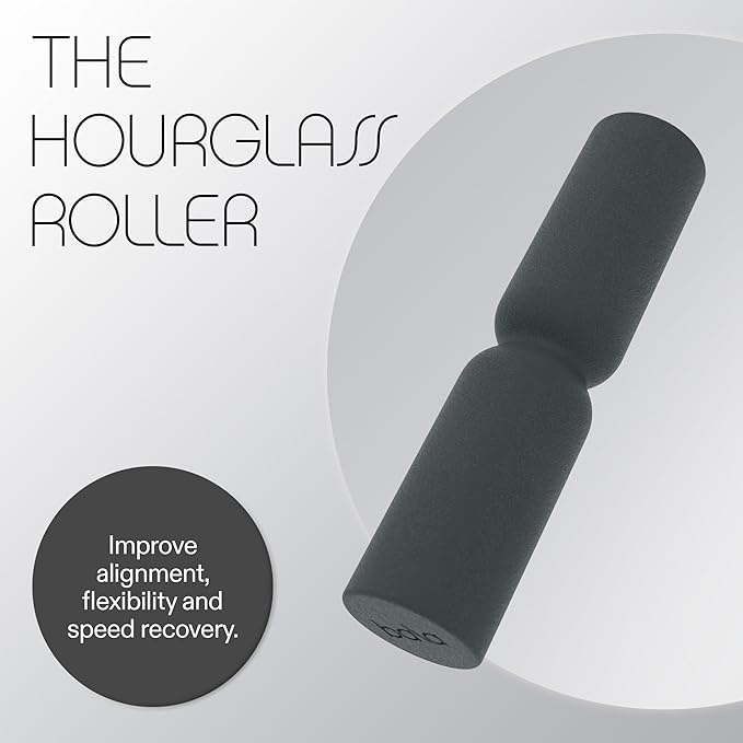 Bala Hourglass Foam Roller (Charcoal) - Soft Density Back Roller Foam for Physical Therapy, Deep Tissue Muscle Massage, Flexibility & Stretching - Workout Roller for Yoga, Neck, Back & Legs Exercise