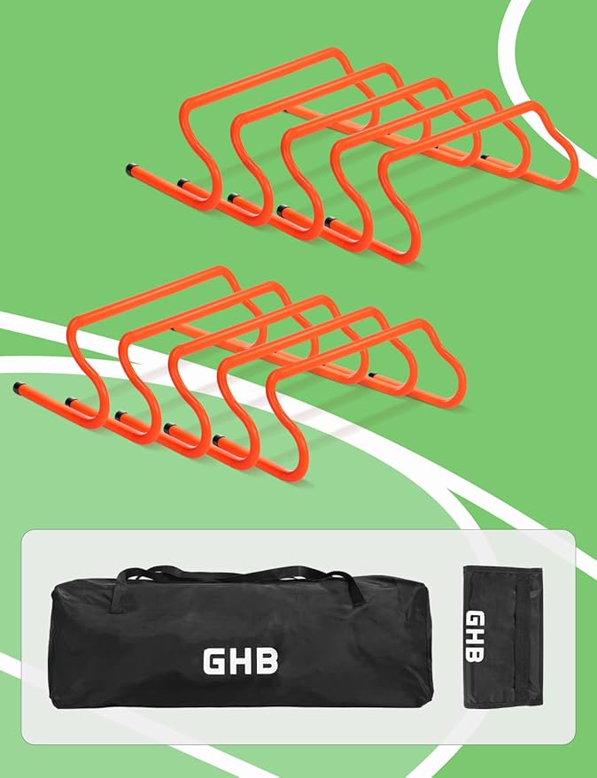 GHB Agility Hurdles 8" Speed Agility Training Hurdles, Detachable Sturdy Hurdles Training Equipment Set with Carry Bag for Kids,Athletes,Soccer,Basketball