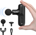 Super Mini Massage Gun Deep Tissue, Handheld Muscle Massager with 4 Heads, Percussion Travel Size Massager Gun for Back Pain Relief, Quiet for Home, Gym, Office, Perfect for Men & Women, Black