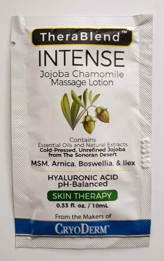 TheraBlend Intense Jojoba Chamomile Massage Lotion Travel Packets 0.33oz (6)