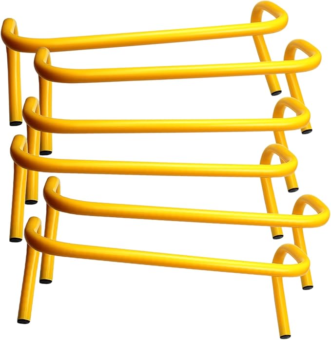 BlueDot Trading Speed & Agility Soccer/Football/Basketball Plyometric, Track/Running and All-Purpose Training Equipment Hurdle (Set of 6), Yellow, 9-inch