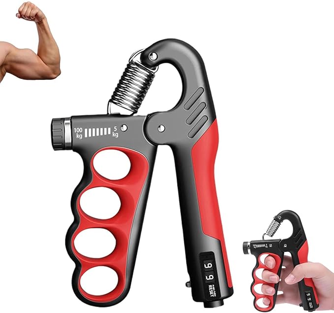 Adjustable Grip Strength Trainer Hand Gripper for Grip Strength, Forearm & Wrist Strengthener, Hand Exerciser for Strength Training & Therapy 11-220Lbs(5-100KG)