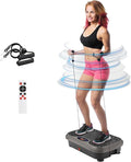 MAMIZO Vibration Plate Exercise Machine, Full Body Workout Shake Board Vibrate Platform for Lymphatic Drainage Weight Loss, with Loop Bands & Remote, Workout Equipment for Home Women Men