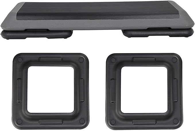 HOMGARDEN Adjustable Fitness Step Platform 43" Gym Aerobic Training Stepper w/4 Extra Risers,Home&Gym Workout Equipment for Cardio