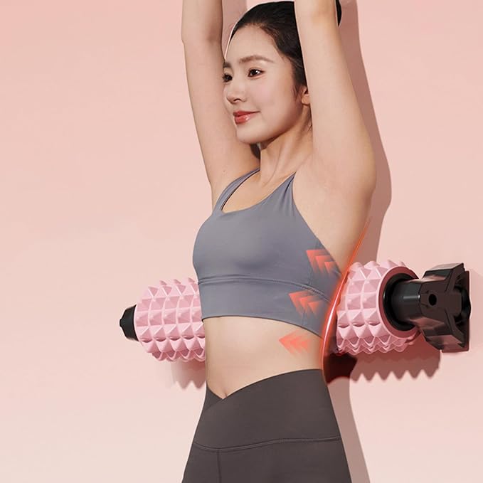 Portable Foam Roller with Suction Cup for Muscle Massage & Sawtooth Trigger Point Therapy (Blue)
