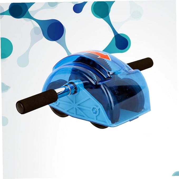 Four-Wheeled Ab Roller Wheel with Gear Blue Abdominal Exercise Roller for Home Fitness for Core Strength Training and Ab Workout