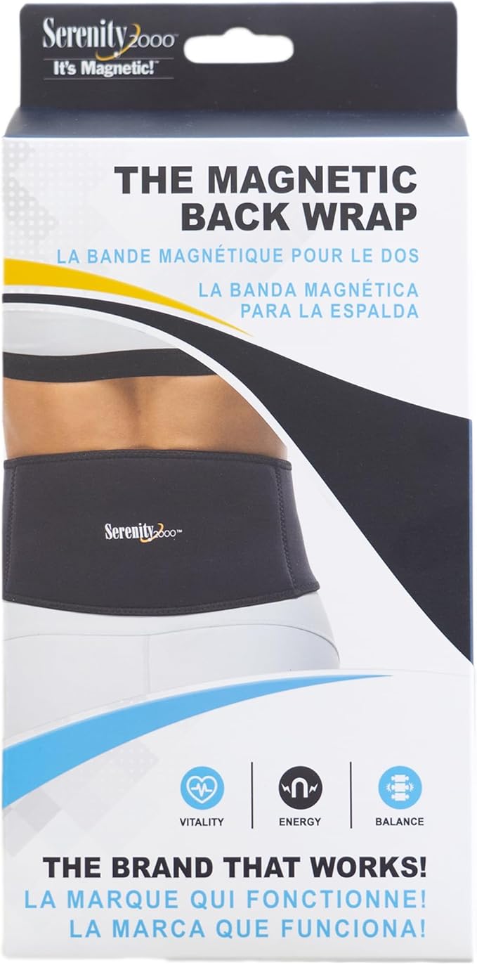 SERENITY2000 Magnetic Therapy Back Wrap for Lower Back - Adjustable Lumbar Support Brace for Sciatica & Pain Relief - 16 x 1100 Gauss Magnets