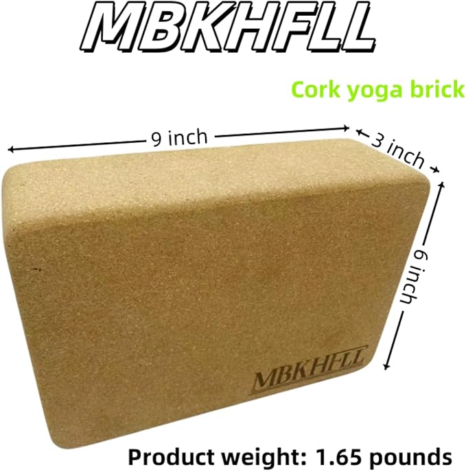Cork Yoga Blocks, Natural Cork, High Density with Non Slip Surface, Eco-Friendly Accessories for Women, Ideal for Yoga, Pilates, Stretching…