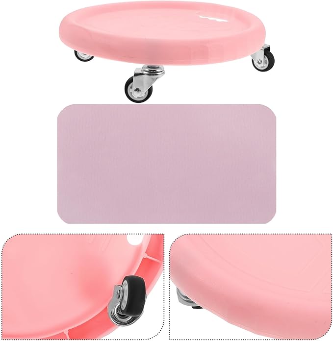 Milisten Ab Roller Wheel with Silent Sliding Disc and Knee Pad, Portable Core Strength Training Abdominal Exercise Machine for Home Workout and Belly Fat Burning, Pink