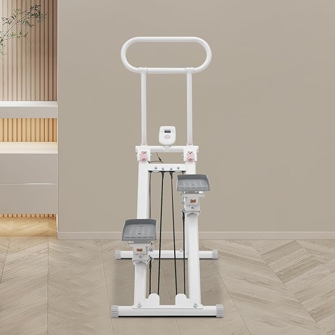 Foldable Stair Stepper Machine with LCD Display, 300lbs Vertical Climber for Home Gym, Adjustable Height Cardio Workout Equipment for Adults, Weight Loss