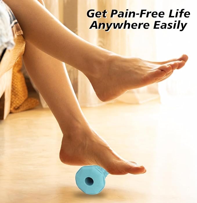 Plantar Fasciitis Relief Blue Set,Foot Roller Massager,Massage Lacrosse Ball,Spiky Ball Therapy Set for Relieve Plantar Fasciitis,Foot Arch and Heel Pain,Deep Tissue Muscle Massage