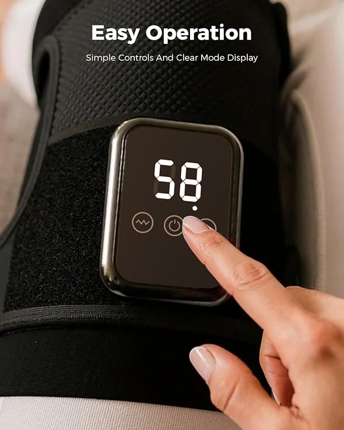 3-in-1 Knee Massager for Pain Relief with Heat, Portable Heated Knee Brace with Extension Strap for Knee, Elbow & Shoulder, Cordless Rechargeable Electric Massagers for Joint Comfort (Pair)