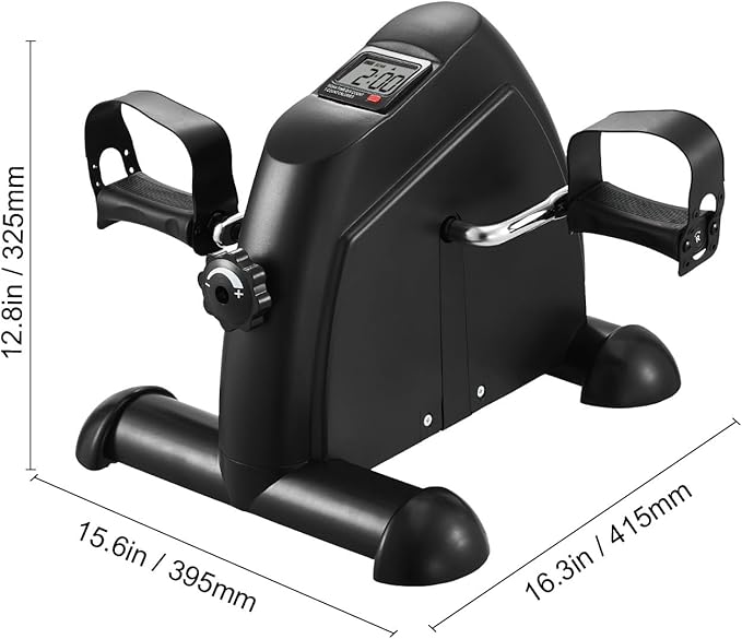 Happybuy Under Desk Bike Pedal Exerciser,Multi-level Resistance Pedal Exerciser for Home Office Workout,Mini Exercise Bike for Arm/Leg Exercise,Cycling Portable Peddler with LCD Display & Non-Slip Mat
