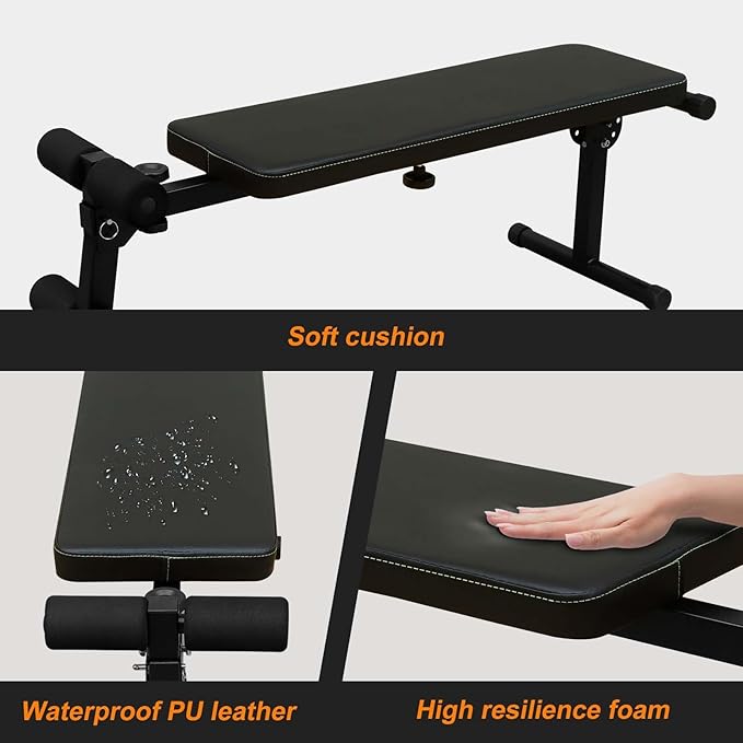 Adjustable Power Tower Dip Station with Bench, Multi-Function Heavy Duty Pull Up Bar Stand, Home Gym Fitness Training Equipment for Strength Workouts