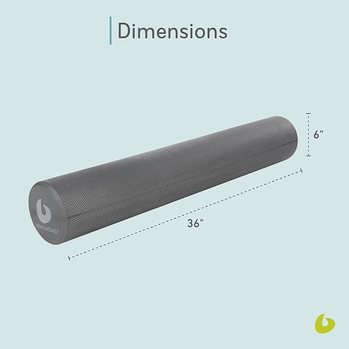Balanced Body Softie Roller, Soft Foam Roller, Muscle-Release Roller, Muscle Roller for Post-Pilates Workout or Physical Therapy, Stretching Tool, Light Gray