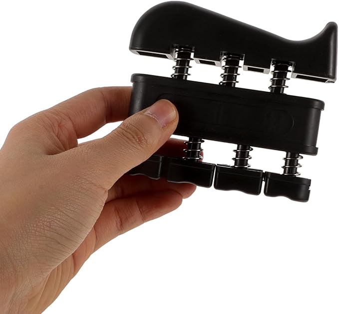 FUOYLOO Finger Strengthener Hand Grip Strengthener Hand Gripper Strength Training Device for Adults, 7lb Resistance, Black, Forearm and Finger Exercise Equipment for Guitarists