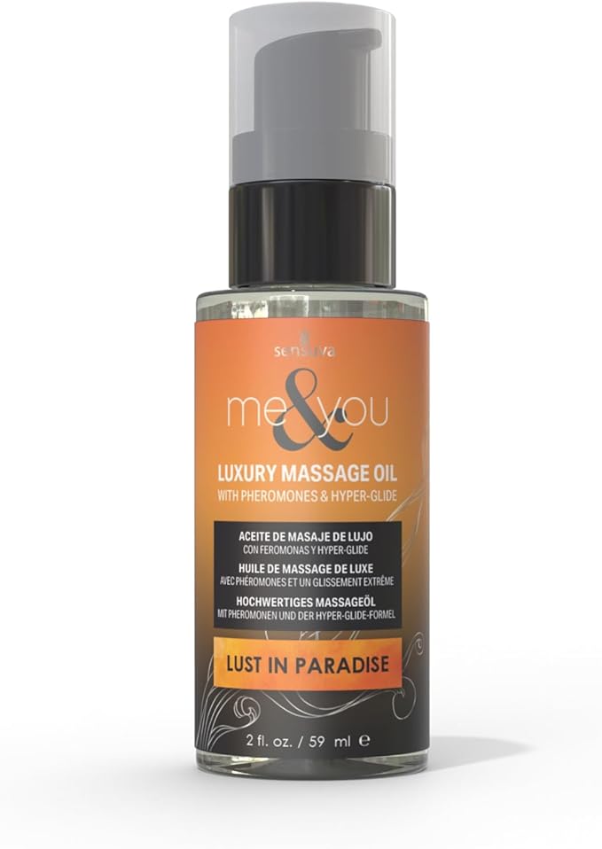 Me & You Massage Oil - Lust in Paradise 2 fl.oz. (59ml) Bottle (Lemon, Ginger, Orange, Vanilla & Sugar)