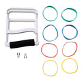 Rolyan Ergonomic Hand Exerciser with Padded Handle, Adjustable Squeeze Tool, 4 Pairs of Rubber Bands for Progressive Resistance, Improves Hand Grip Strength in Fingers, Hand, & Thumb, White