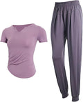 Women'S Two-Piece Pilates Set, Xxl For 135-150, Breathable Polyester-Spandex, Ideal For Fitness & Casual Wear