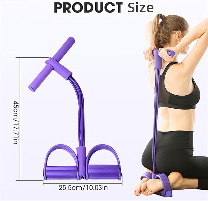 Upgrade 8 Tube Pedal Resistance Device, Pedal Resistance Band with Handle, Fashion Puller Exercise, Detachable and Adjustable Multifunction Fitness Bands for Abdomen, Waist, Arm, Leg