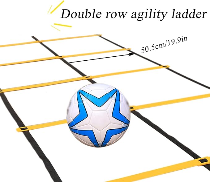 Agility Ladder Double Row Agility Ladder, Adjustable Training Equipment, Football Flexibility Training Jumping Ladder, for Personal Train(Size:4M)