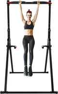Power Tower Pull Up Bar Station Multi-Function Adjustable Height Foldable Dip Station for Home Gym Workout Heavy Duty Strength Training Fitness Equipment Stable Triangular Structure 440 LBS
