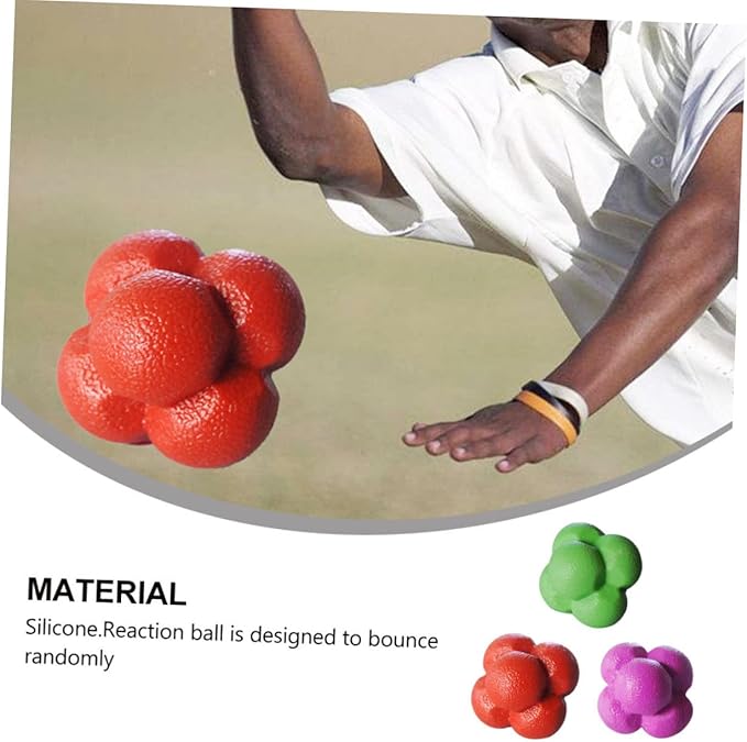 Totority 3pcs Hexagonal Agility Reaction Balls High Training Equipment for Hand Eye Coordination Indoor Drills and Sports Practice Random Color