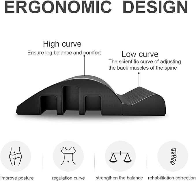 Spine Corrector Pilates Yoga Wedge Massage Table - Detachable EPP Arc Foam for Back Pain Relief, Spine Health, Core Strengthening and Stretching