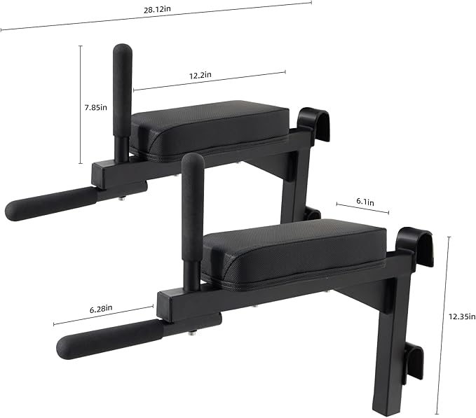 Swedish Ladder Dip Bar Attachment, Fits TS003A Ladder, Wood Stall Bar for School, Physical Therapy and Gymnastics, Multi-grip