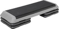 43" Exercise Aerobic Step Platform, Adjustable Fitness Stepper, with 4 Removable Risers for Home Gym Cardio Strength and Training