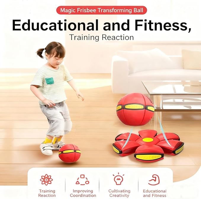 Magic Ball, Bouncing Ball, Parent-Child Interaction, Dual Form Freely Switchable, with 6 Light