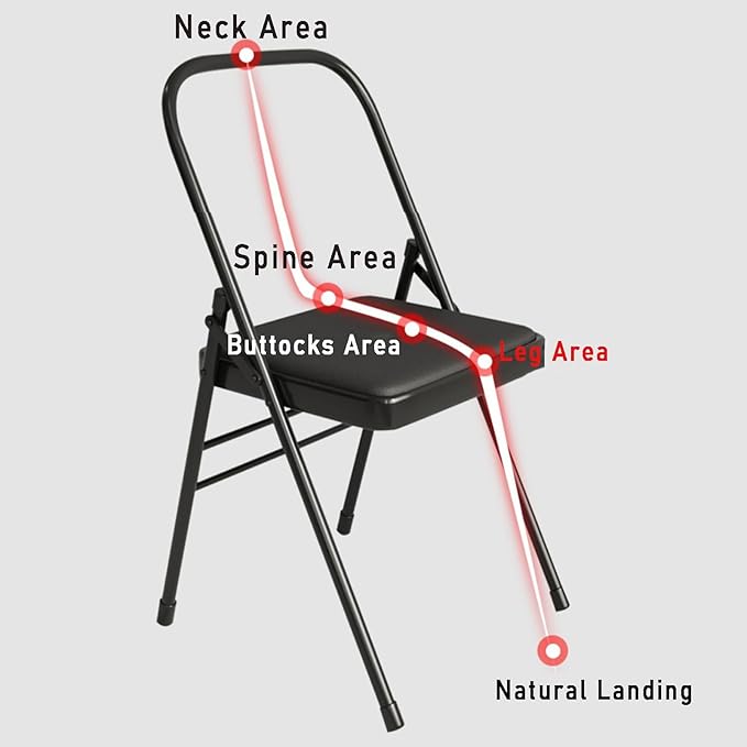Yoga Chair,Gymnasium Auxiliary Equipment Home,Metal Pilates Assist,for Indoor and Outdoor Studio(White)
