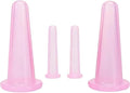 4Pcs Silicone Facial Cupping Therapy Set Mini Facial Cups Manual Body Face Massage Tool Don't Worry About Burns Health Care Products (2 Small + 2 Large) (Pink)