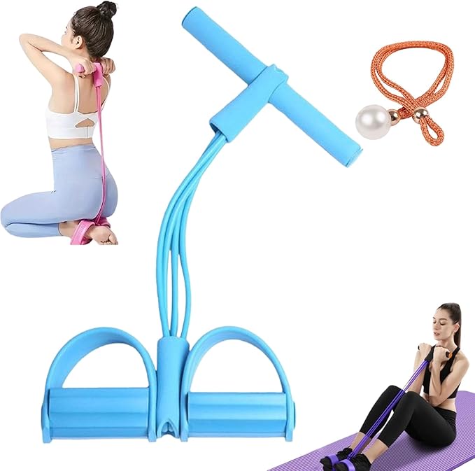 2026 New 8-Tube Pedal Resistance Device - Detachable and Adjustable Pedal Resistance Device, 21 Fitness Resistances Bands, Stretching Workout Fitness Bands for Full Body Exercise