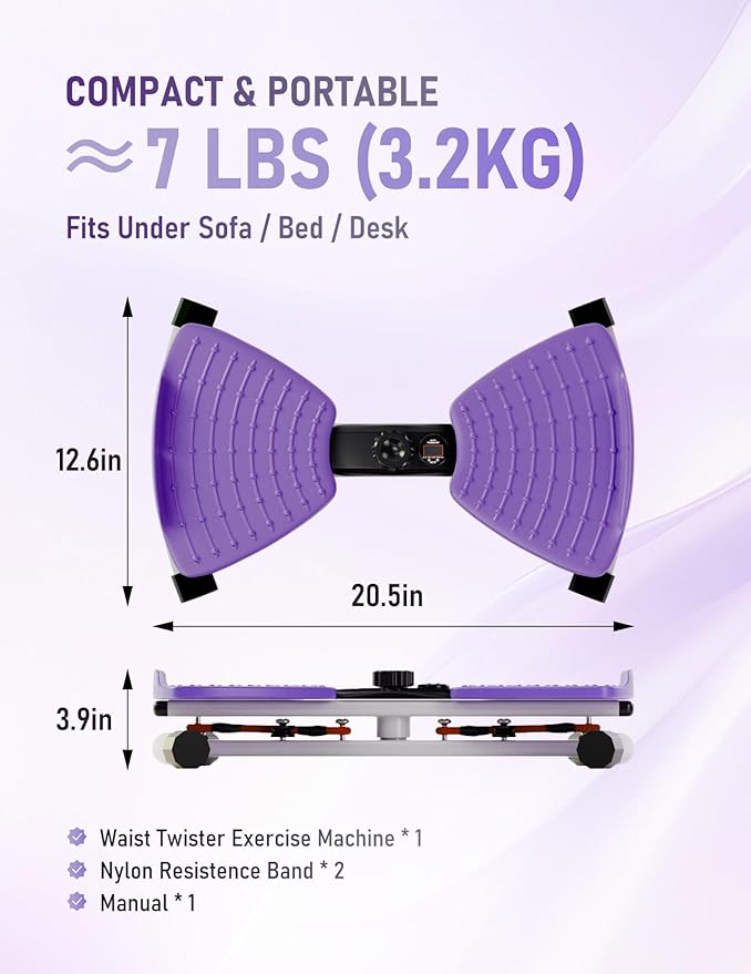 Waist Twister Machine with Smart Digital Counter and Resistance Bands 300 Lbs Capacity, Noiseless Ab Twister Board for Home Exercise, Fitness Equipment Ideal for Women to Burn Belly Fat and Tone Body