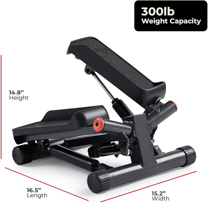 Sunny Health & Fitness Mini Steppers for Exercise at Home, Stair Step Workout Machine with Optional Resistance Bands, Full Body Cardio Equipment, Optional Free SunnyFit App Connection Smart Stepper